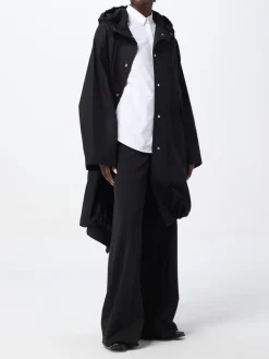 Parka lungo con cappuccio e logo Jil Sander