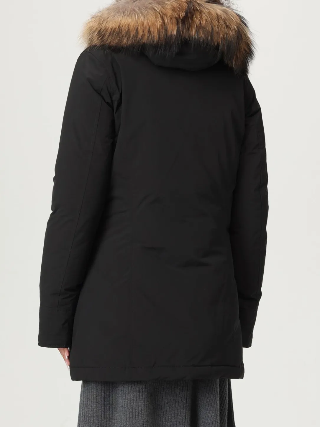 Parka Woolrich in nylon con inserto in pelliccia