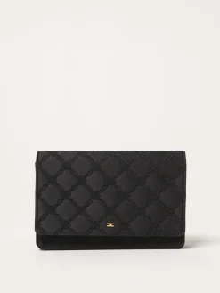 Pochette Elisabetta Franchi in raso con logo ricamato