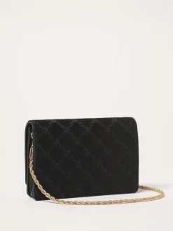 Pochette Elisabetta Franchi in raso con logo ricamato