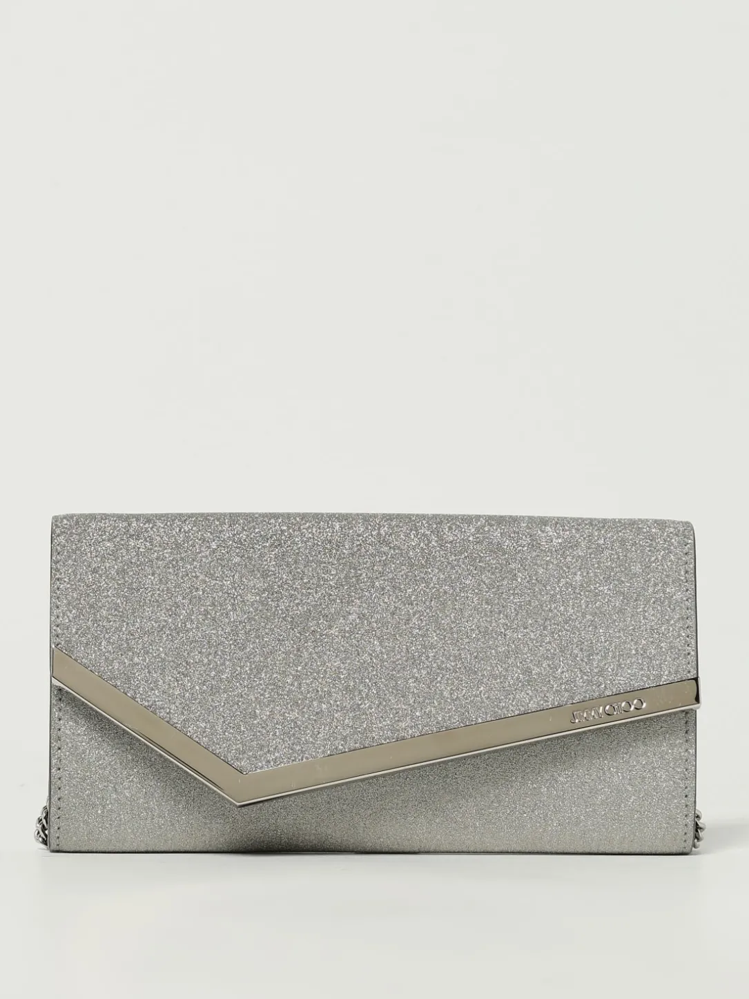 Pochette Emmie Jimmy Choo in pelle e glitter
