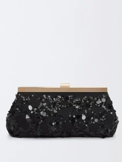 Pochette Fabiana Filippi in raso con paillettes ricamate