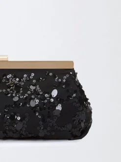 Pochette Fabiana Filippi in raso con paillettes ricamate