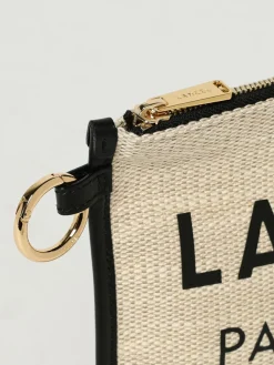 Pochette in iuta con logo Lancel