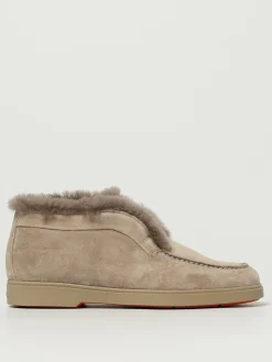 Polacchino Santoni in camoscio e shearling