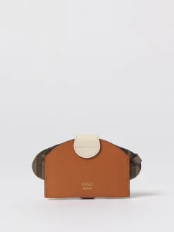Portacarte di credito Fendi Best Friends Forever in pelle e cotone spalmato
