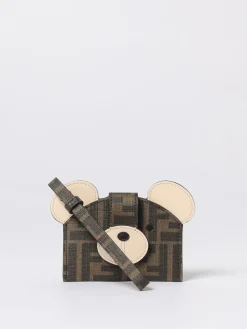 Portacarte di credito Fendi Best Friends Forever in pelle e cotone spalmato