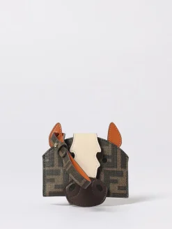 Portacarte di credito Fendi Best Friends Forever in pelle e cotone spalmato