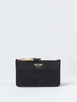 Portacarte di credito Moschino Couture in pelle e nylon