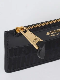 Portacarte di credito Moschino Couture in pelle e nylon