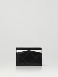 Portacarte di credito Skull Graffiti McQueen in pelle trapuntata