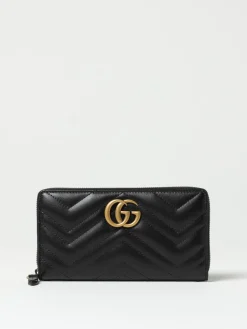 Portafoglio GG Marmont Gucci pelle chevron matelassè