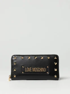 Portafoglio Love Moschino in pelle sintetica con borchie applicate