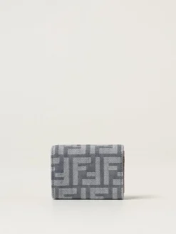 Portafoglio Micro Trifold Baguette Fendi in cotone jacquard FF