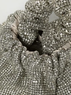 Pouch Angel Aura Twenty Fourhaitch in raso con strass all over