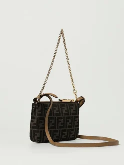 Pouch Baguette Fendi in cotone spalmato con monogram FF