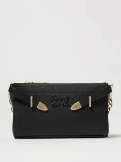 Pouch Quira Grain Secret Pon-Pon in pelle sintetica saffiano