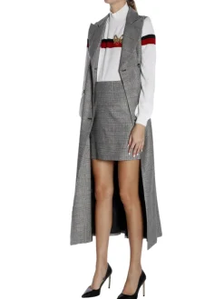 Pullover a dolcevita con banda a contrasto e fiocco