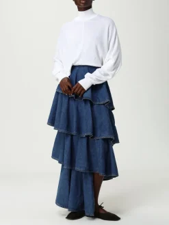 Pullover AlaÏa in maglia di lino con spacco