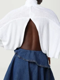 Pullover AlaÏa in maglia di lino con spacco