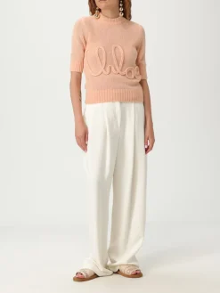 Pullover di lana di Alpaca e seta con logo Chloé