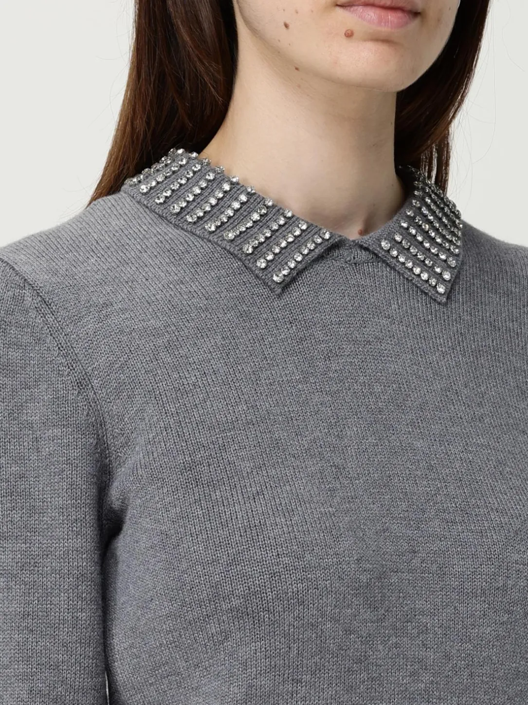 Pullover Pinko in misto lana con strass