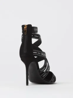 Pump Couture Ribbon Balmain cut-out in nylon e camoscio