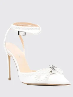 Pump Mach&Mach in raso con perle sintetiche