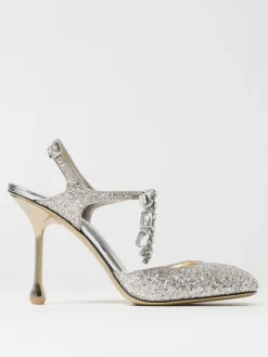 Pump Verity Jimmy Choo in pelle glitter con cristalli chandelier