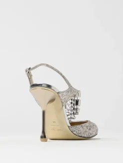 Pump Verity Jimmy Choo in pelle glitter con cristalli chandelier