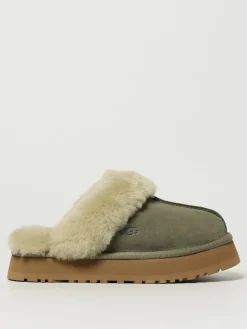 Sabot Disquette UGG in camoscio e pelliccia