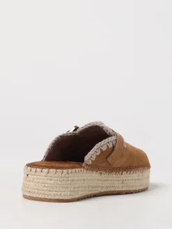 Sabot Jute Mou in camoscio con cuciture a contrasto