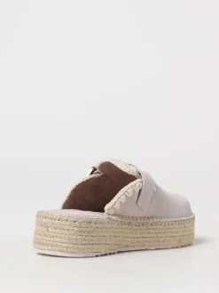 Sabot Jute Mou in camoscio con cuciture a contrasto