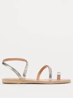 Sandalo Ancient Greek Sandal in pelle laminata con strass