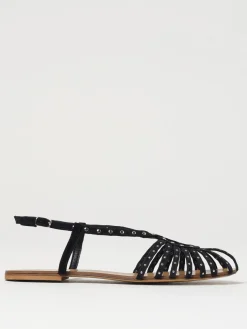 Sandalo Anna F. in camoscio con borchie applicate