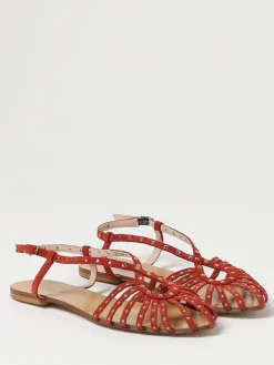 Sandalo Anna F. in camoscio con borchie applicate