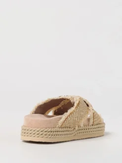 Sandalo Bounce Mou in rafia e cotone intrecciato con profili sfrangiati