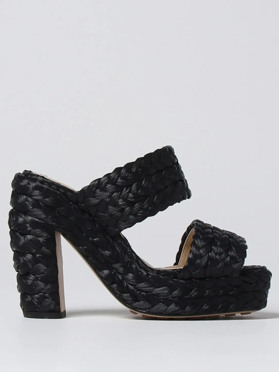 Sandalo Canalazzo Bottega Veneta in rafia intrecciata