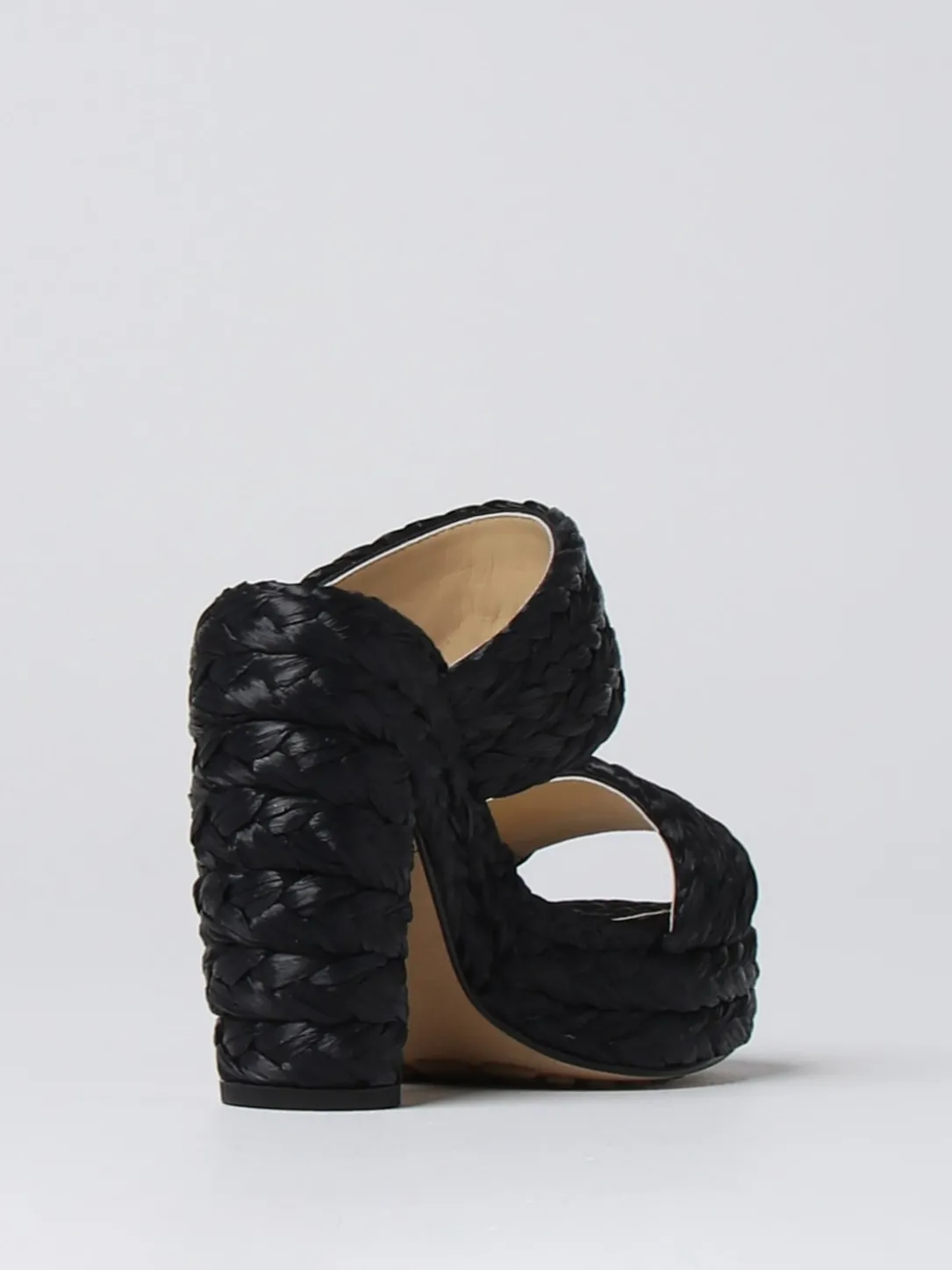 Sandalo Canalazzo Bottega Veneta in rafia intrecciata