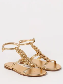 Sandalo Capua Gianvito Rossi in nappa intrecciata laminata