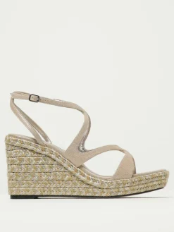 Sandalo con zeppa Ayla Jimmy Choo in pelle lamè