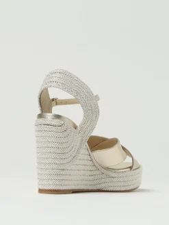 Sandalo con zeppa Dellena Jimmy Choo in pelle laminata