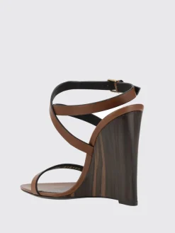 Sandalo con zeppa Saint Laurent in pelle