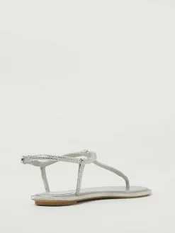 Sandalo Diana Rene Caovilla in raso e pelle con strass all over