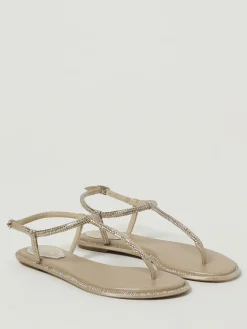 Sandalo Diana Rene Caovilla in raso e pelle con strass all over