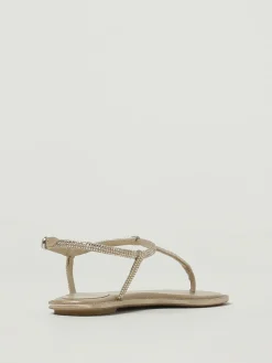 Sandalo Diana Rene Caovilla in raso e pelle con strass all over