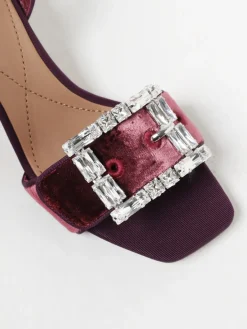 Sandalo Dolce & Gabbana in velluto con fibbia gioiello