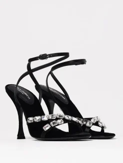 Sandalo Dolce & Gabbana in raso con cristalli