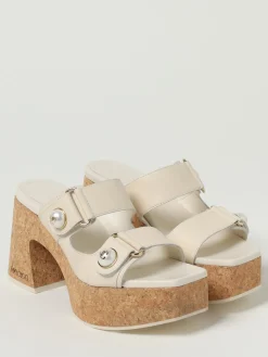 Sandalo Fayence Jimmy Choo in pelle con perle sintetiche