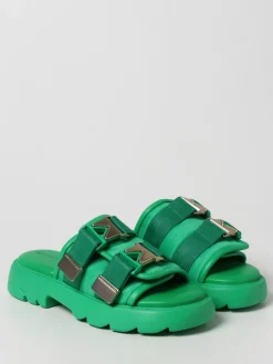 Sandalo Flash Flat Bottega Veneta in gomma e tela